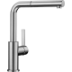 Grifo de cocina BLANCO LANORA-S INOX CEPILLADO. 523123. Inoxidable, extraible. Sobre encimera